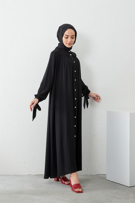 İndirimli Tesettür Giyim Modelleri | Moda Ala ile Şıklık Seninle | Pileli Kol Detaylı Ferace SiyahPileli Kol Detaylı Ferace Siyah