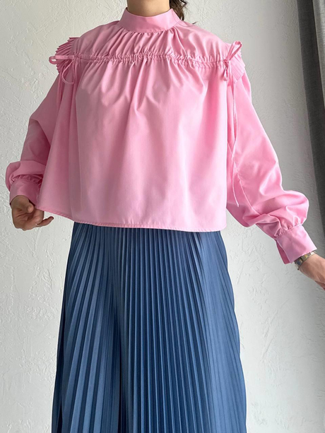 Pilise Volanlı Bluz Pembe