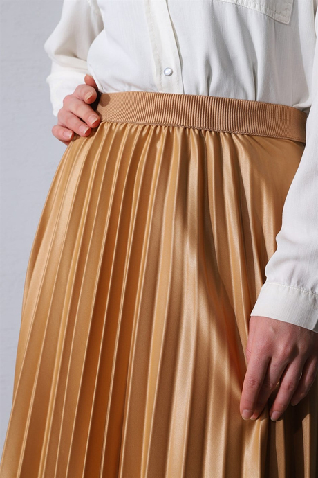 Piliseli Etek Bej - Moda AlaPiliseli Etek Bej