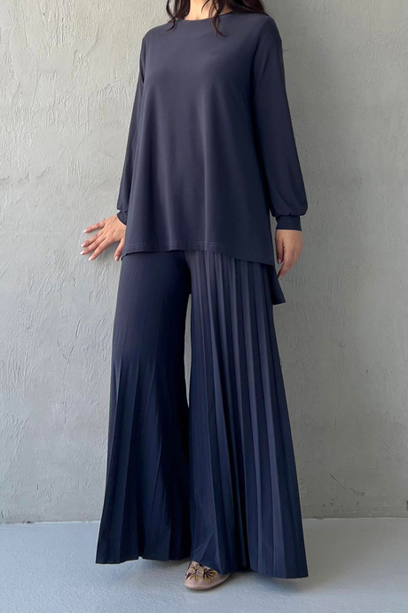 Piliseli Pantolonlu Sandy Takım Füme - Moda AlaPiliseli Pantolonlu Sandy Takım Füme