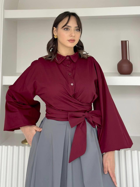 Poplin Tunik Bordo
