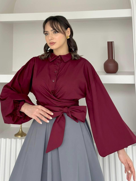 Poplin Tunik Bordo