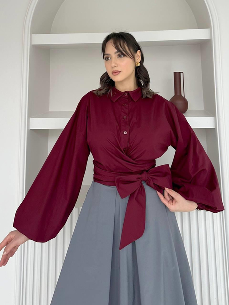 Poplin Tunik Bordo