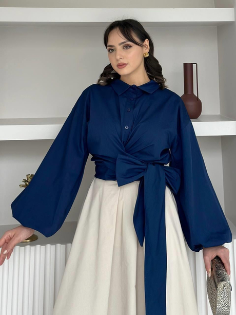 Poplin Tunik Lacivert
