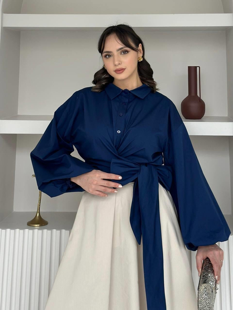 Poplin Tunik Lacivert