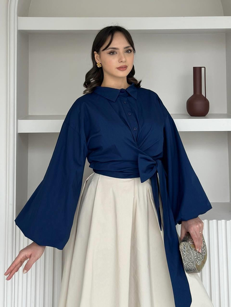 Poplin Tunik Lacivert