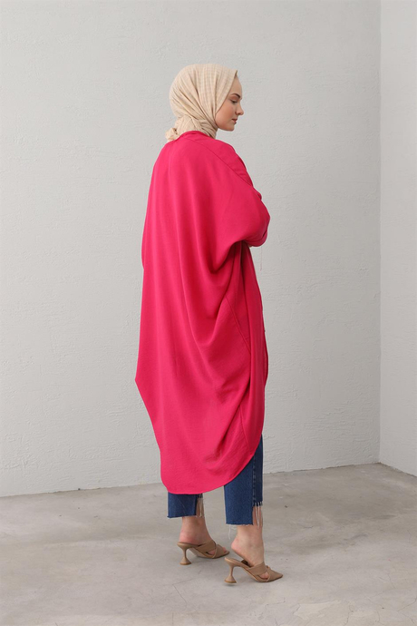 Salaş Keten Kimono Fuşya