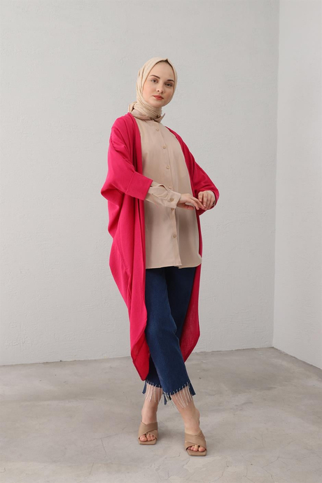 Salaş Keten Kimono Fuşya