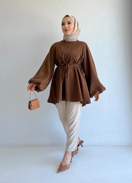 Sedef Tunik Kahverengi | Moda AlaSedef Tunik Kahverengi