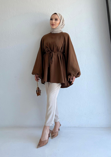 Sedef Tunik Kahverengi | Moda AlaSedef Tunik Kahverengi