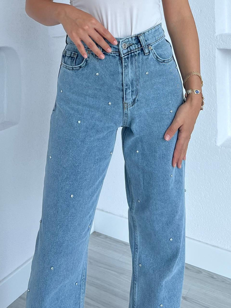 Serpme Taşlı Kot Pantolon Kot