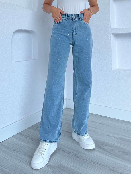 Serpme Taşlı Kot Pantolon Kot