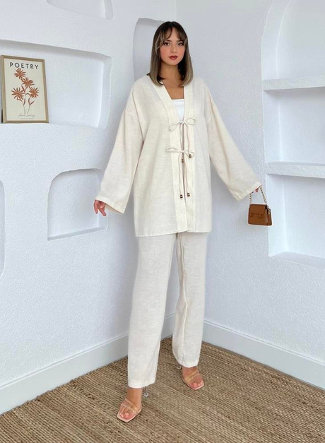 Sofia Bağlamalı Takım Ekru