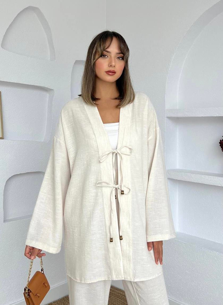 Sofia Bağlamalı Takım Ekru
