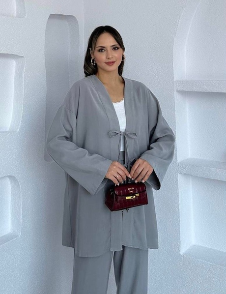 Sofia Bağlamalı Takım Gri