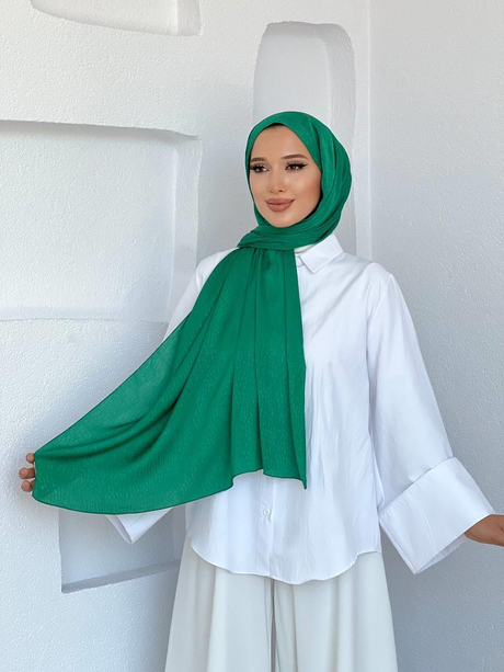 Suden Jakar Şal Benetton Yeşili - Moda AlaSuden Jakar Şal Benetton Yeşili