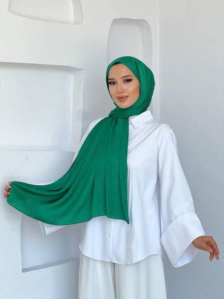 Suden Jakar Şal Benetton Yeşili - Moda AlaSuden Jakar Şal Benetton Yeşili