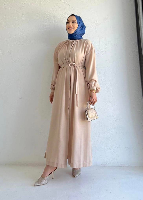 Tam Düğmeli Keten Elbise Bej - Moda AlaTam Düğmeli Keten Elbise Bej