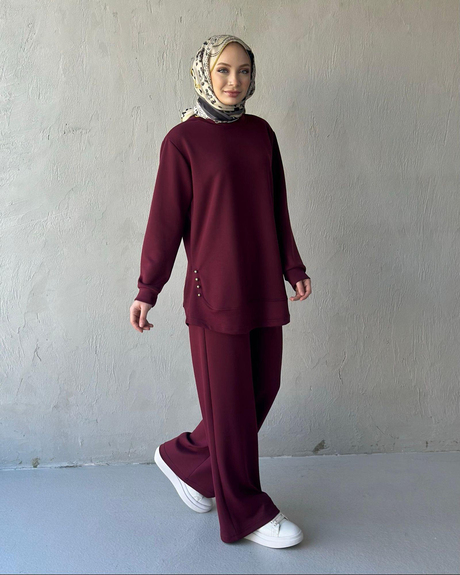 TAŞ DETAY SPOR TAKIM Bordo