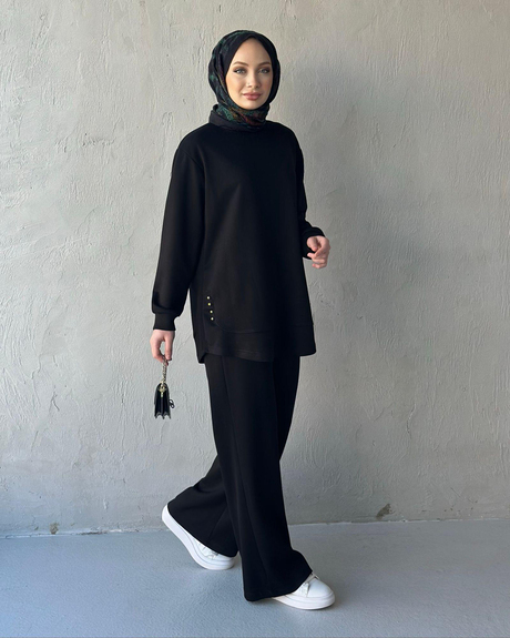 TAŞ DETAY SPOR TAKIM Siyah