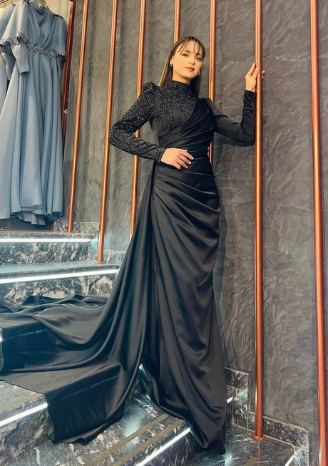 Tek Omuz Detaylı Abiye Siyah - Moda AlaTek Omuz Detaylı Abiye Siyah