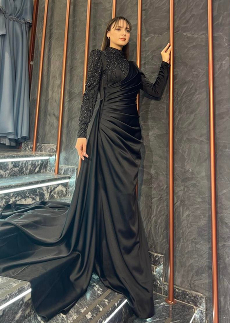 Tek Omuz Detaylı Abiye Siyah - Moda AlaTek Omuz Detaylı Abiye Siyah