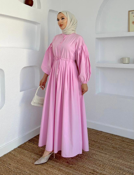 Tericotton Elbise Pembe