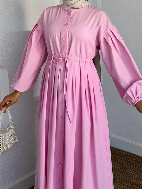Tericotton Elbise Pembe