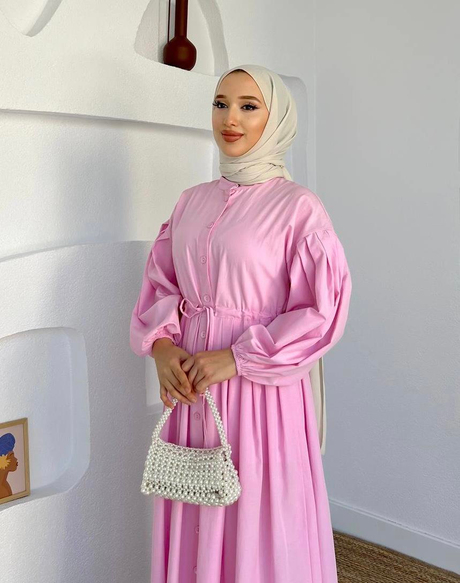 Tericotton Elbise Pembe
