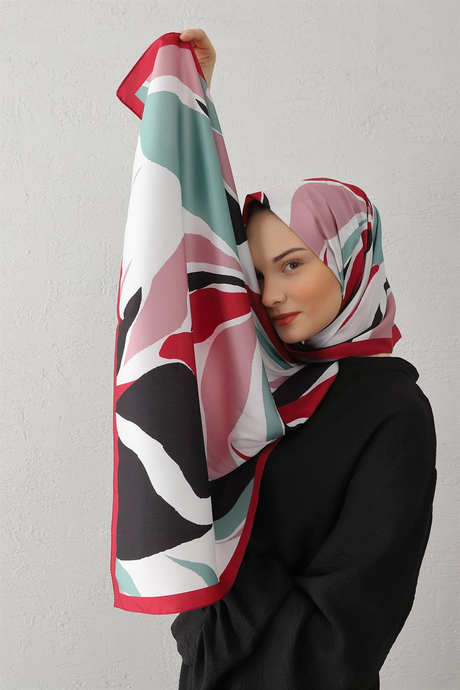 Twil Desenli Şal Bordo
