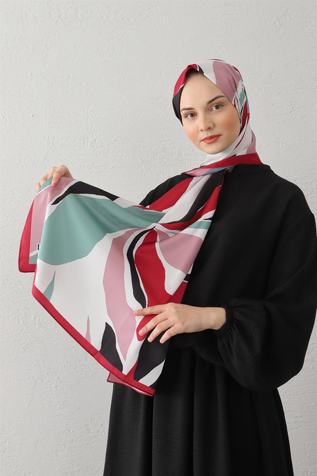 Twil Desenli Şal Bordo