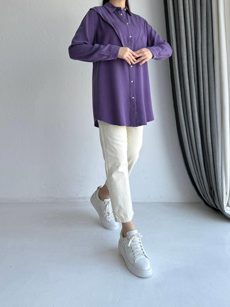 V Kesim Tensel Tunik Lila