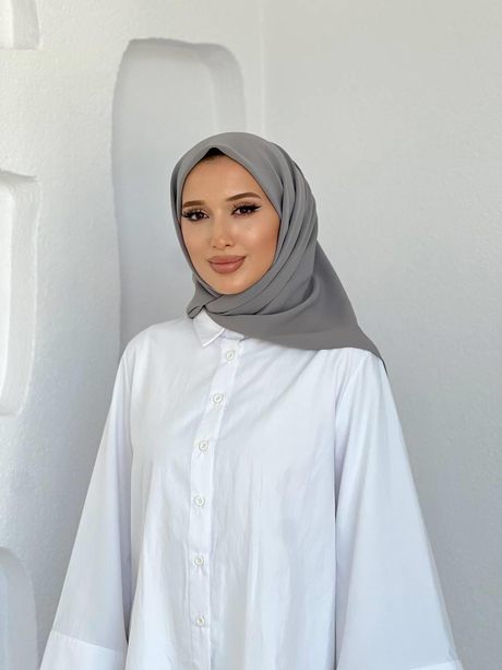 xl eşarp Gri - Moda Alaxl eşarp Gri