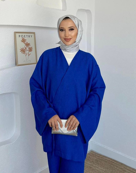 Yandan Bağlamalı Keten Takım Sax