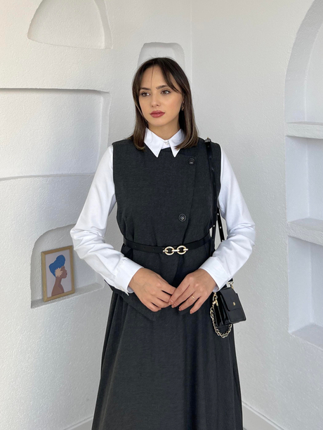 Yelekli Etekli Takım Antrasit