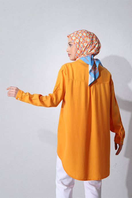 Yıldız Nakışlı Tansel Tunik Oranj