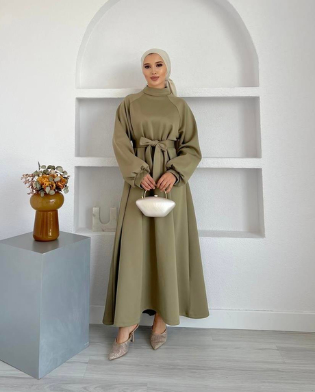 Zara Scuba Elbise Haki