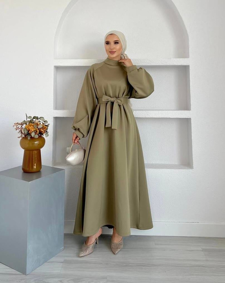 Zara Scuba Elbise Haki