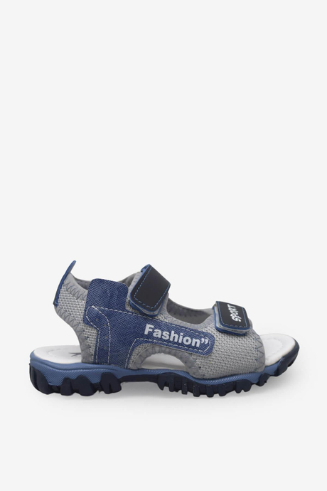 Arzen Unisex Çocuk Cırtlı Sandalet Gri Lacivert ARZ2025-01