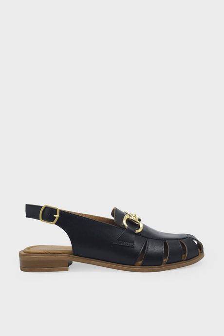 Beety Kadın Deri Kafes Sandalet Siyah AKYN264.0034