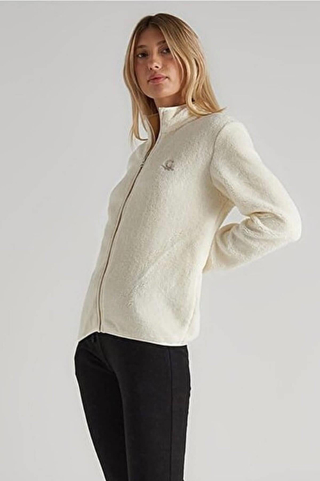 Benetton Kadın Polar Sweatshirt Ekru BNT-W20058