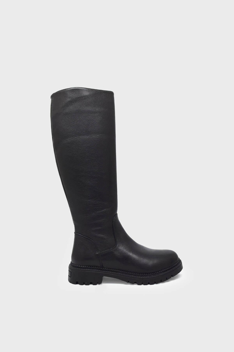 Castle Black Kadın Casual Deri Çizme Siyah CB25900-1