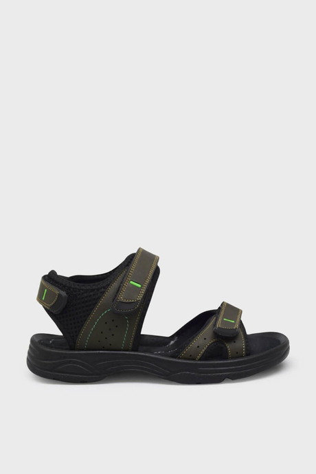 Castle Black Unisex Çocuk Cırtlı Spor Sandalet Haki CB-K5 