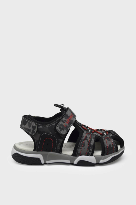 Castle Black Unisex Çocuk Kafes Sandalet Siyah CB3544