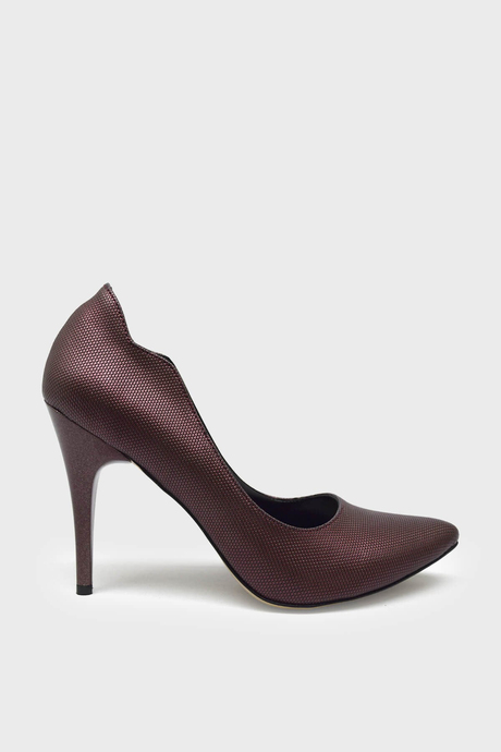 Esstii Kadın Lazer Baskılı Stiletto Bordo EST210