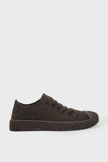 Gamelu Unisex Yazlık Tekstil Sneakers Kahverengi Nubuk GML2023-02