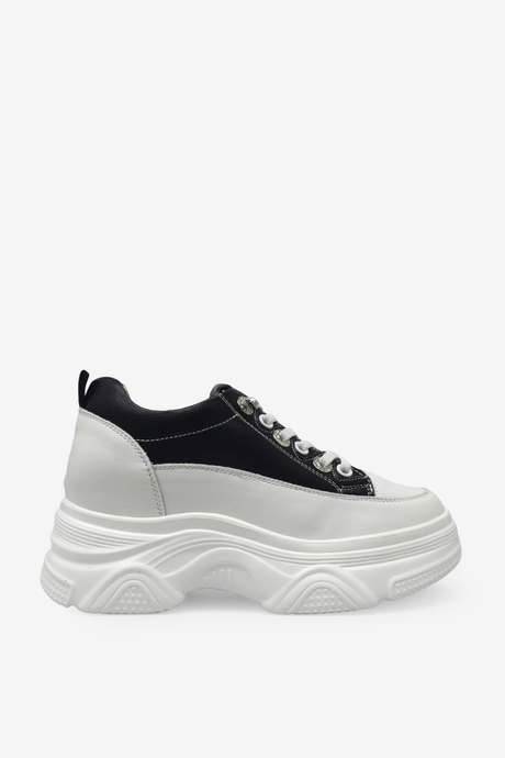 Guja Kadın Yüksek Taban Sneaker Siyah Beyaz BLG25K314