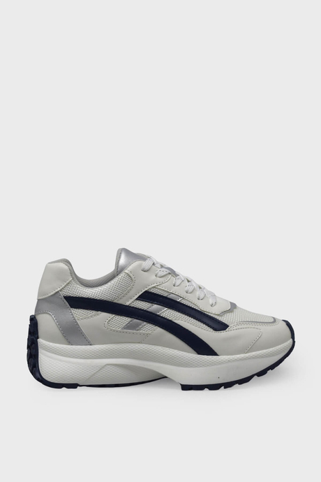 Kanuga Kadın Süet Sneakers Beyaz Lacivert SMS83147