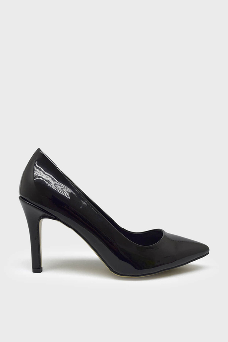 Marcatelli Kadın İnce Topuk Stiletto Siyah Rugan MRCTL7552
