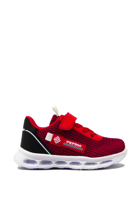 Pepino Unisex Çocuk Fileli Yazlık Spor Ayakkabı Kırmızı Siyah P-1213